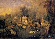 WATTEAU, Antoine The Bivouac oil painting artist